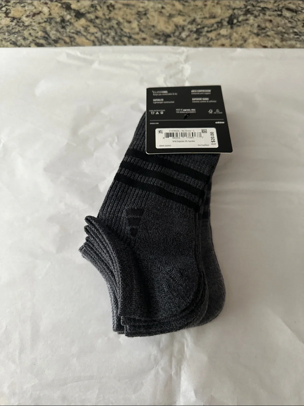 adidas Men's Low-Cut Athletic Socks in Dark Gray and Charcoal (6 Pack)